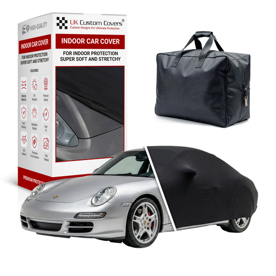 Porsche car cover guide showing indoor and outdoor protection for stored vehicles